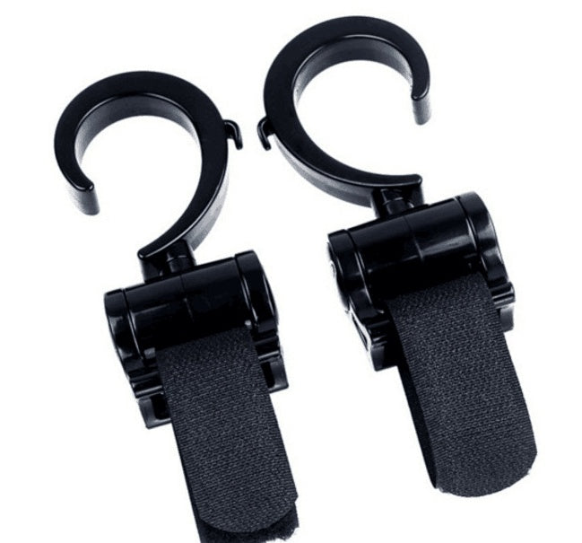 2-Pack Baby Stroller Hooks – 360° Rotating Multi-Purpose Hangers