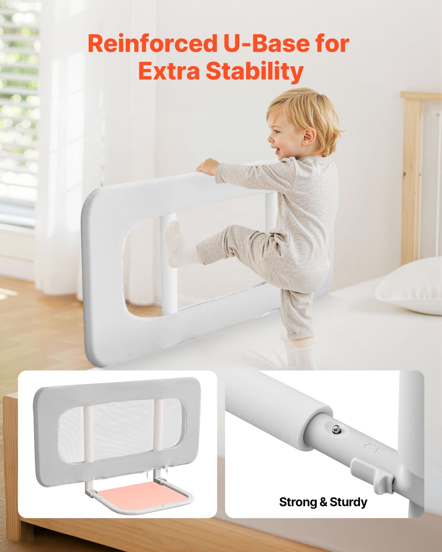 Adjustable Toddler Bed Rail Guard | Portable Kids Bed Safety Barrier