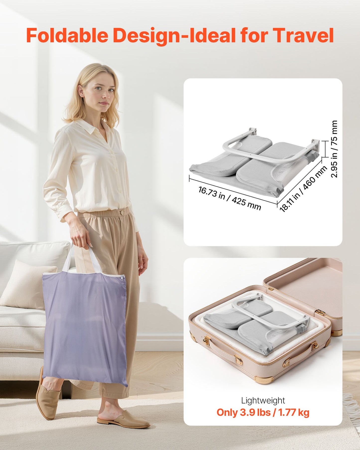 Adjustable Toddler Bed Rail Guard | Portable Kids Bed Safety Barrier