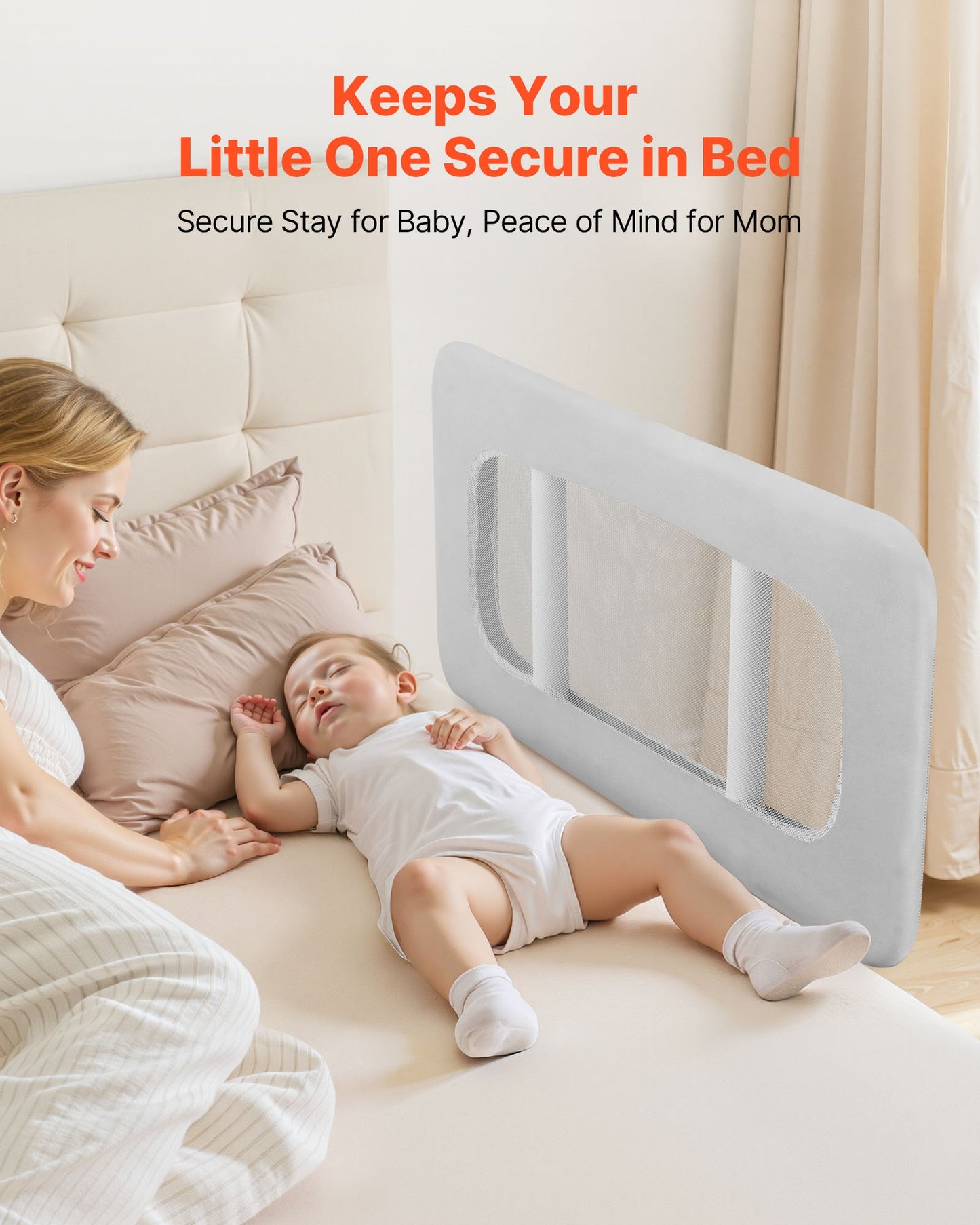 Adjustable Toddler Bed Rail Guard | Portable Kids Bed Safety Barrier